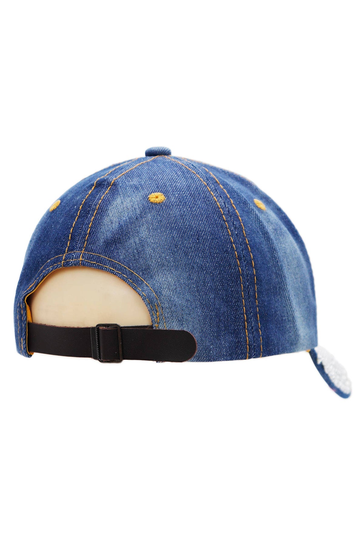 Butterfly Rainbow Shimmer Bling Denim Baseball Cap