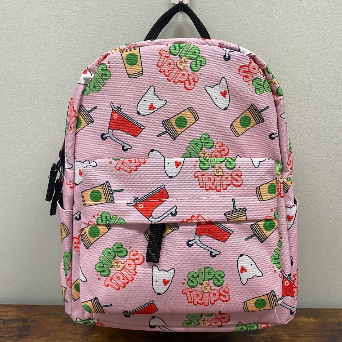 Mini Backpack - Sips & Trips Pink
