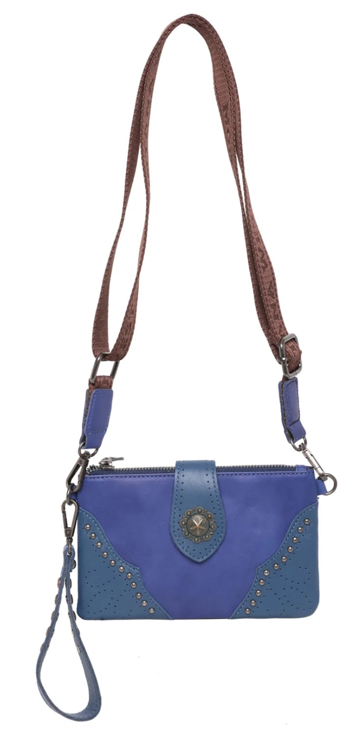 RLL-028 Montana West 100% Genuine Leather Collection Crossbody/Wristlet