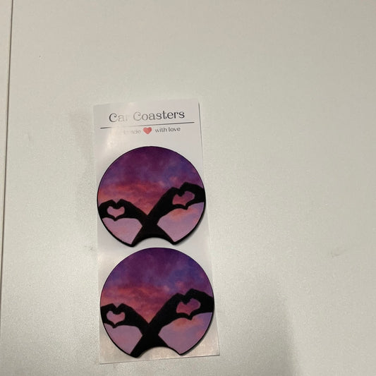 Hand heart car coaster