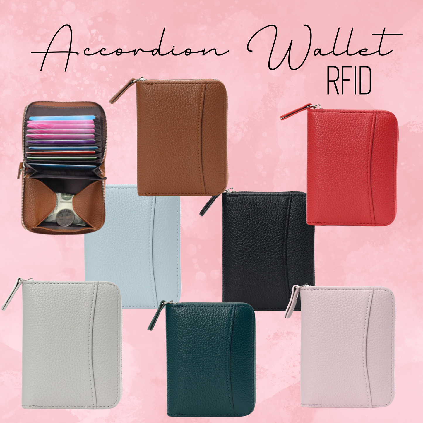 Wallet - Accordion Card - Solids RFID - PREORDER 11/17-11/20