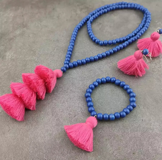 Royal/Pink Necklace Set