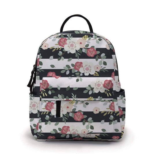 Striped Floral Mini Backpack