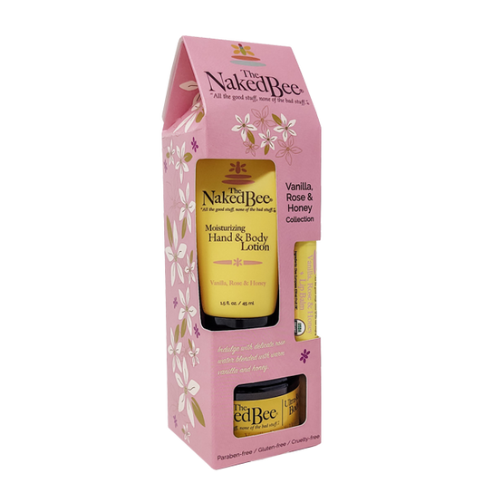 Naked Bee Vanilla, Rose, Honey Collection