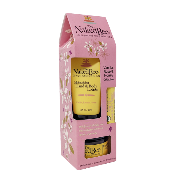 Naked Bee Vanilla, Rose, Honey Collection