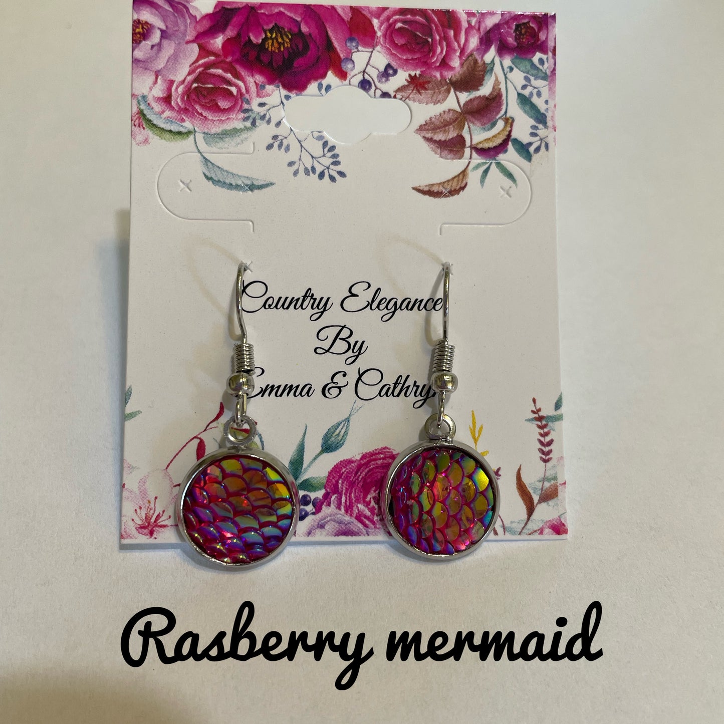 Mermaid 12mm dangle earrings