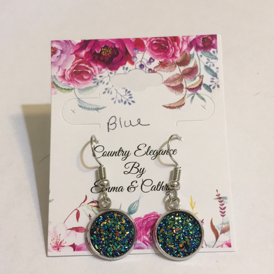 Glitter dangle earrings