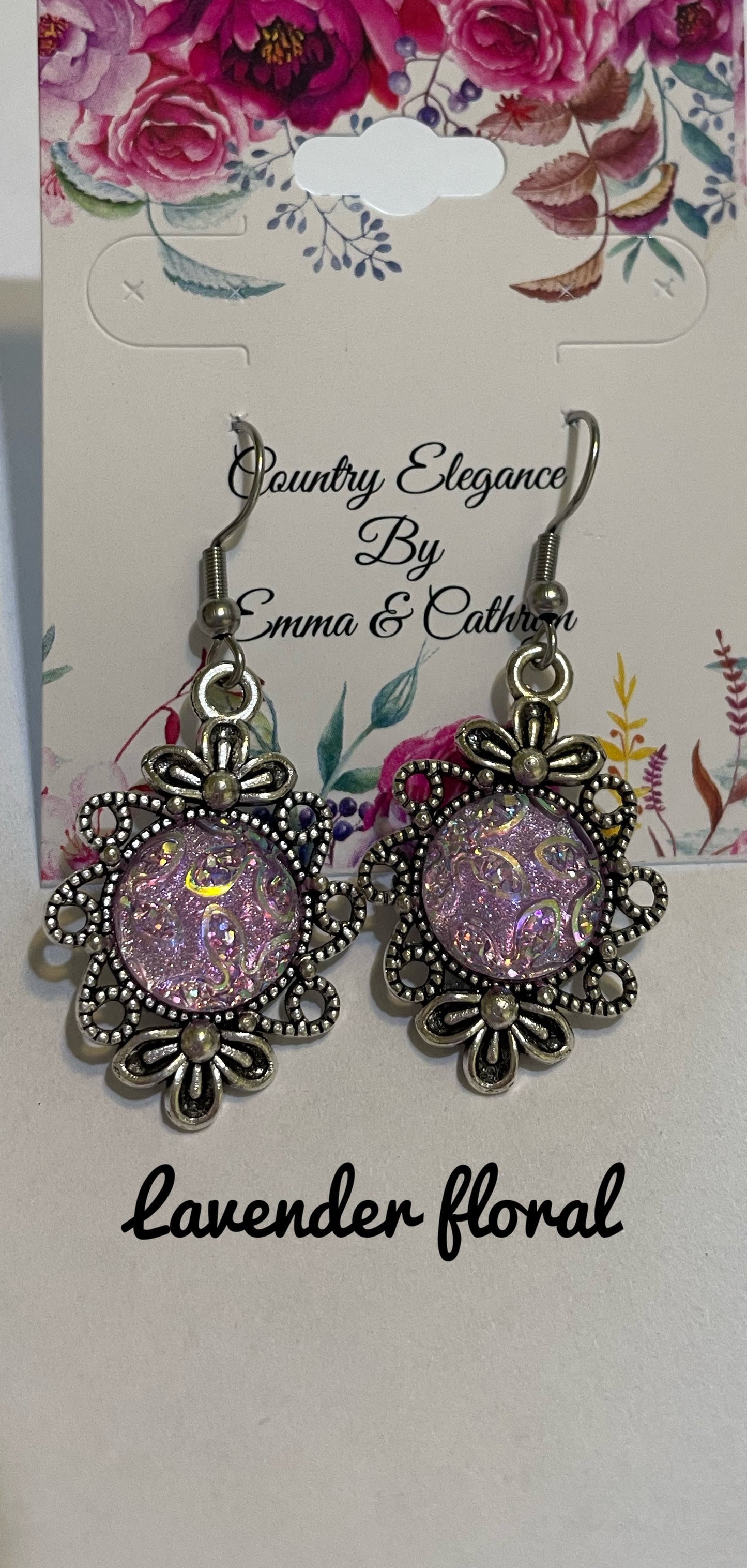 Flower Faux Druzy fancy earrings