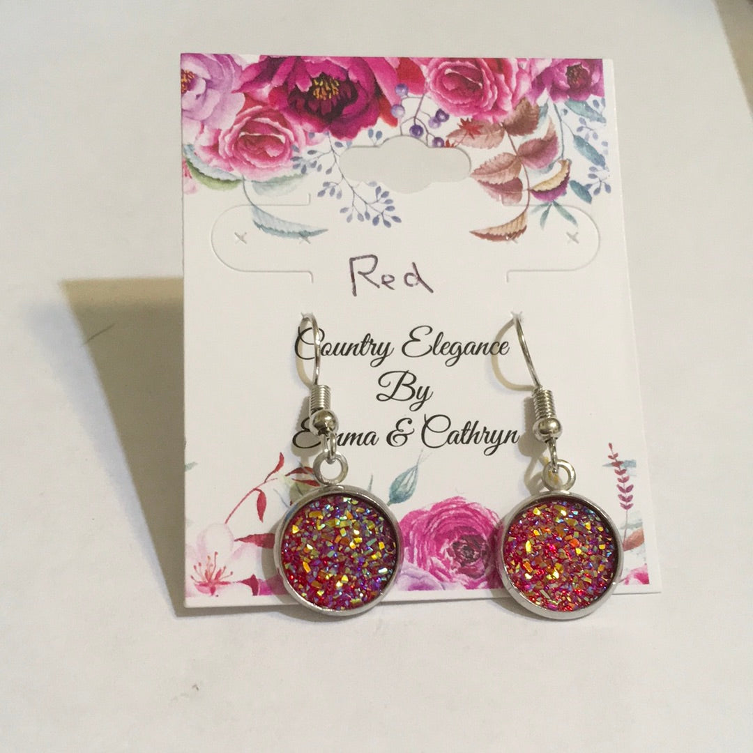 Glitter dangle earrings