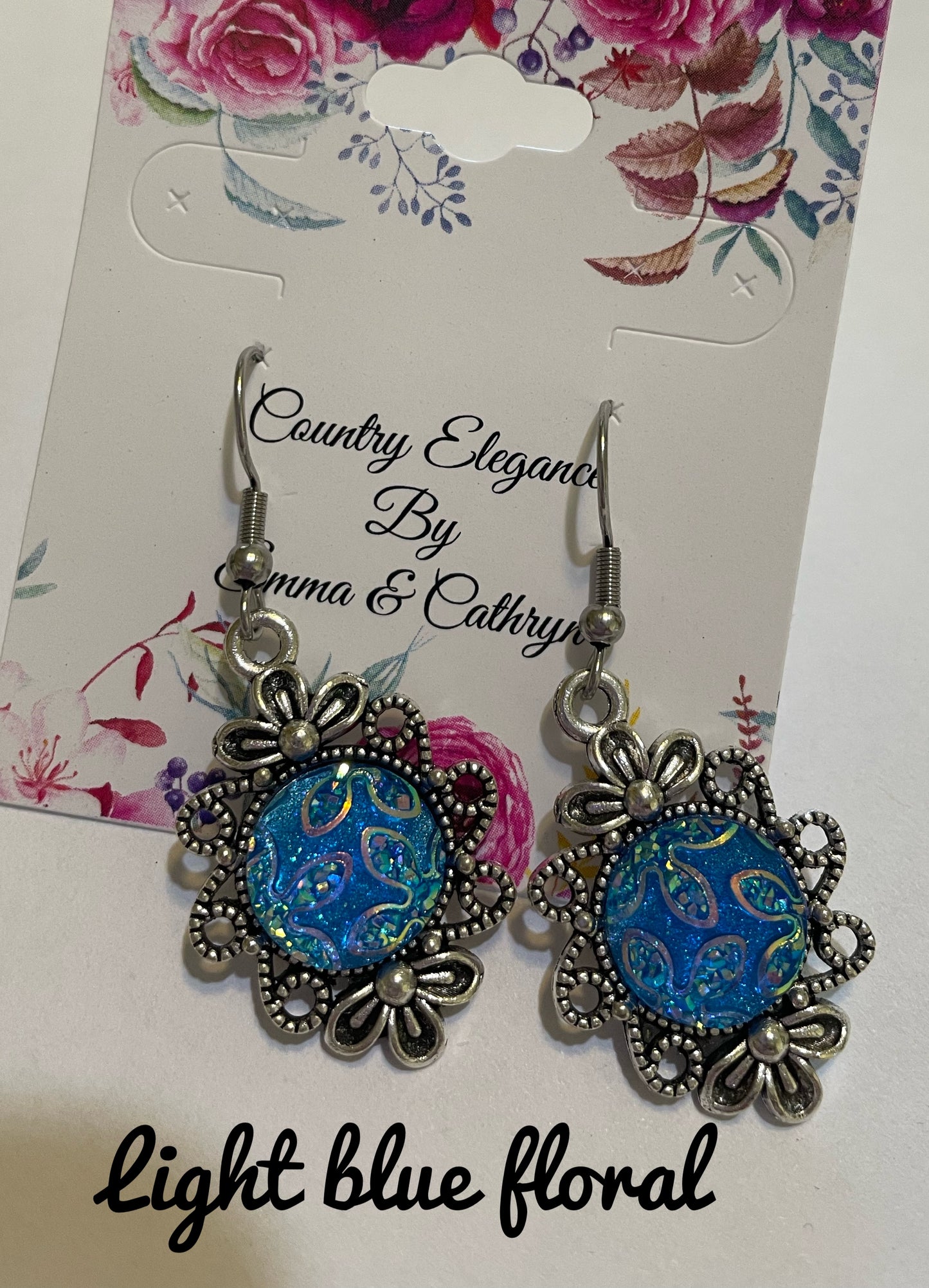 Flower Faux Druzy fancy earrings