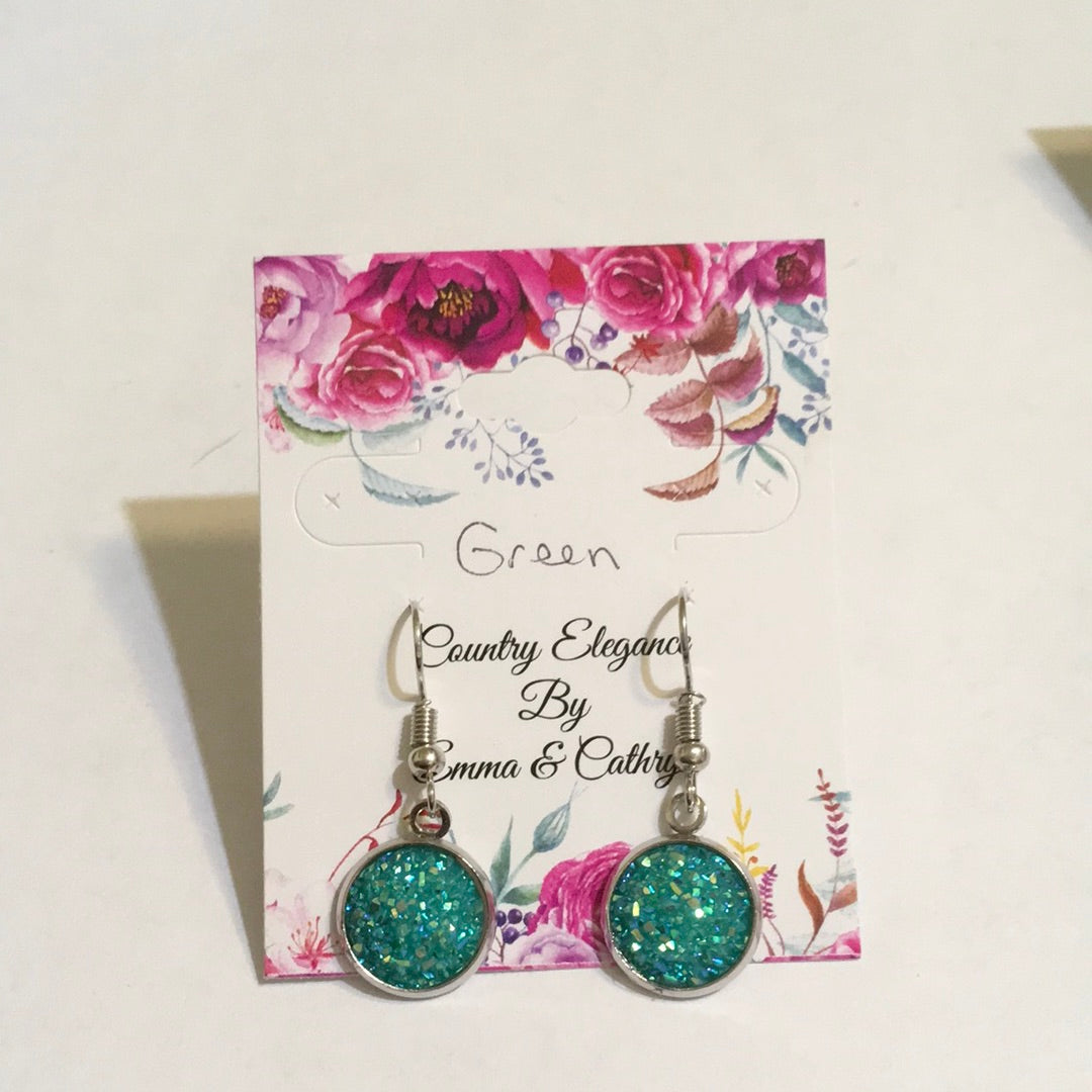 Glitter dangle earrings