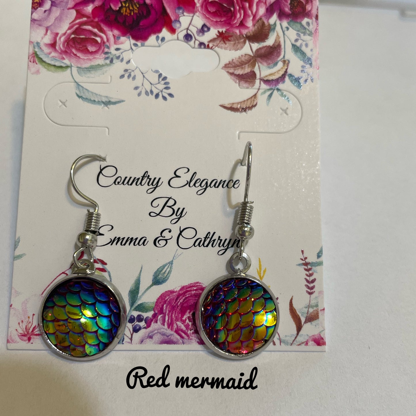 Mermaid 12mm dangle earrings