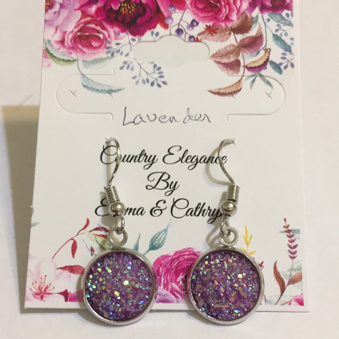 Glitter dangle earrings