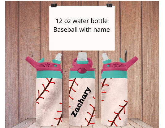 Baseball water bottle with name