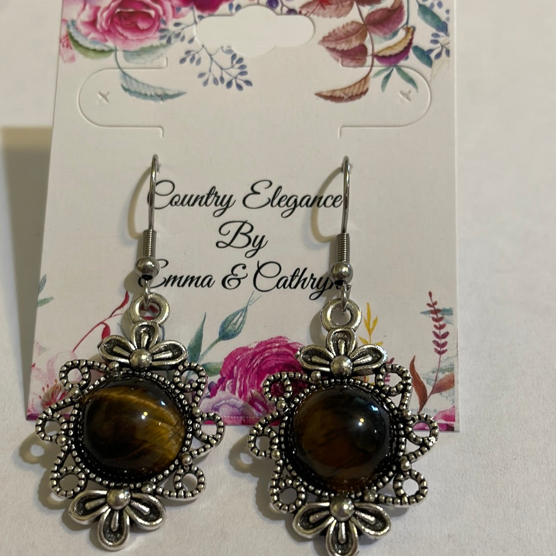 Fancy 12mm stone earrings