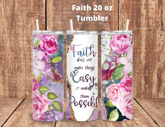 Faith floral tumbler